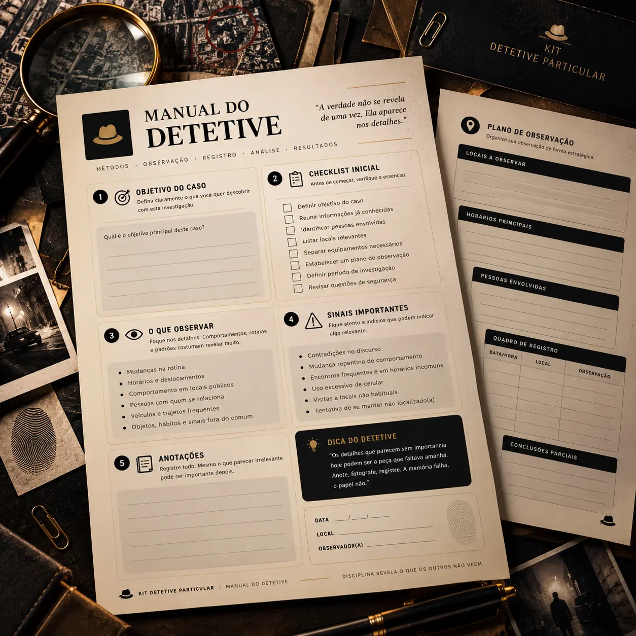 Manual do Detetive Particular — material do kit